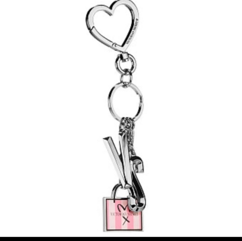 Victoria's secret shopping bag charm keychain